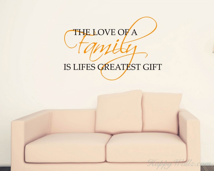 The Love of a Family Quotes Wall Decal Family Vinyl Art Stickers